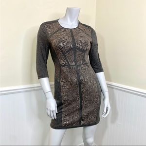 Gianni Binni Gray Rose Gold Studded Dress